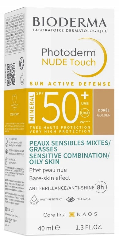 BIODERMA Photoderm Nude Touch Mineralny Podkład SPF50+ Jasny