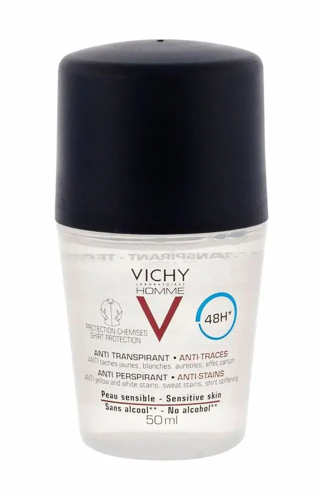 Vichy Homme Dezodorant 48H Antyperspirant Przeciw Śladom Roll-On