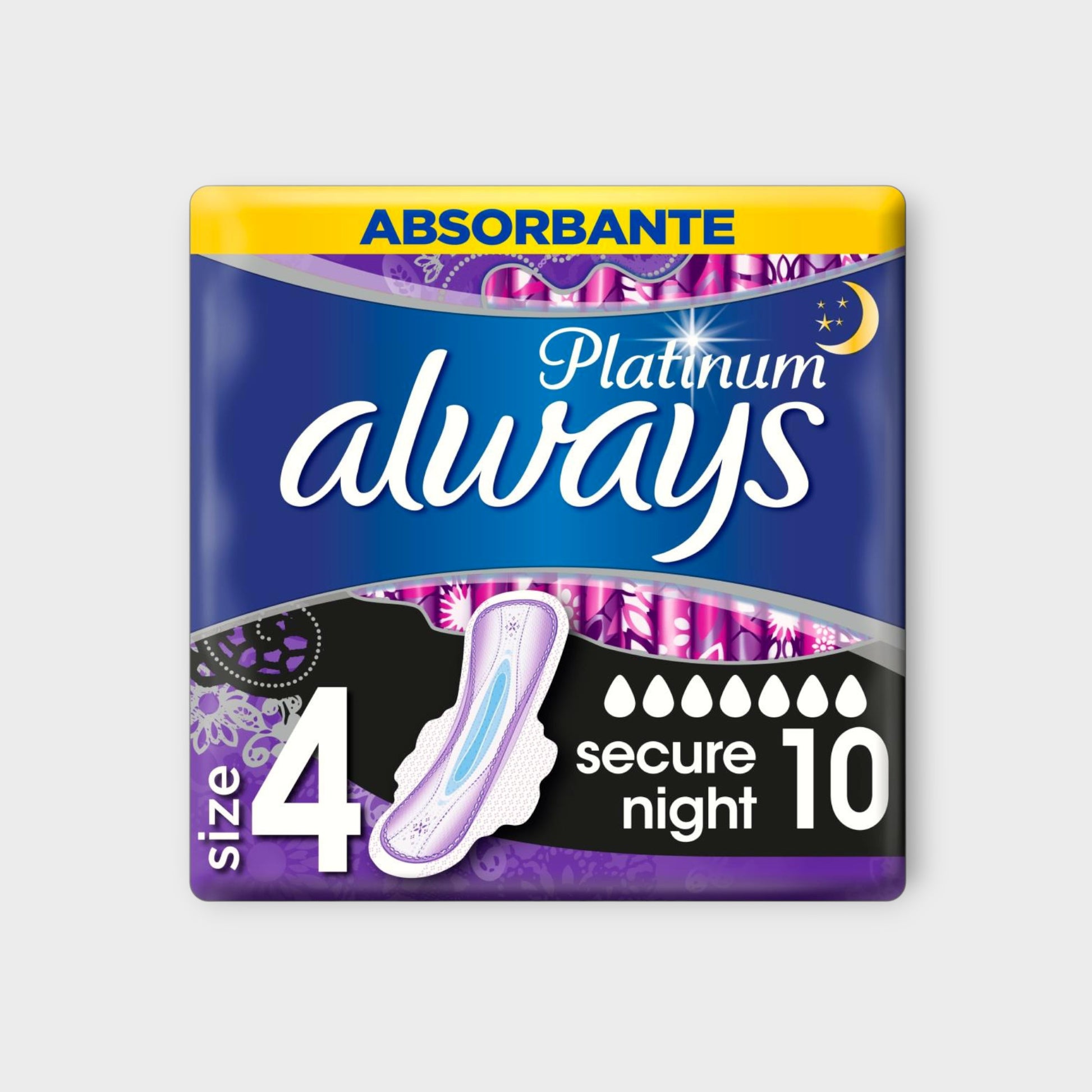 Always Pads Ultra 10 Platinum Secure Night, podpaski higieniczne na noc