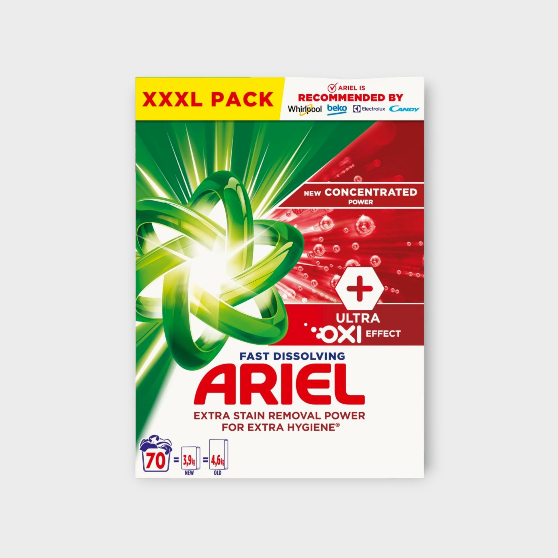 Ariel Fast Dissolving + Ultra Oxi Effect Proszek Do Prania 3.85 kg - Skuteczne Usuwanie Plam