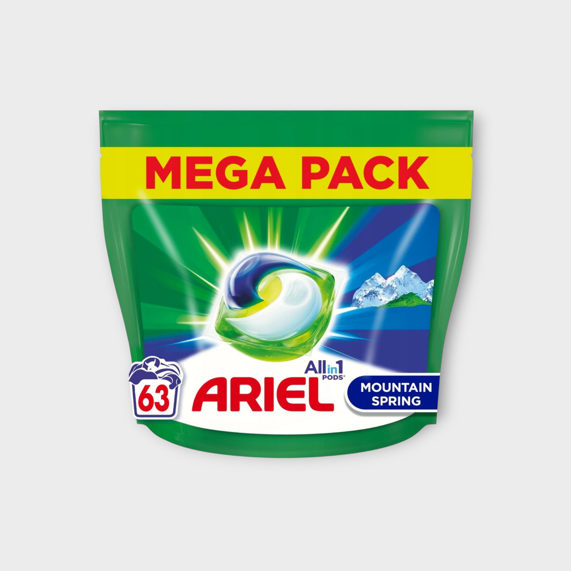 Kapsułki Ariel All-in-1 PODS 63 prania, do białych tkanin, Mountain Spring