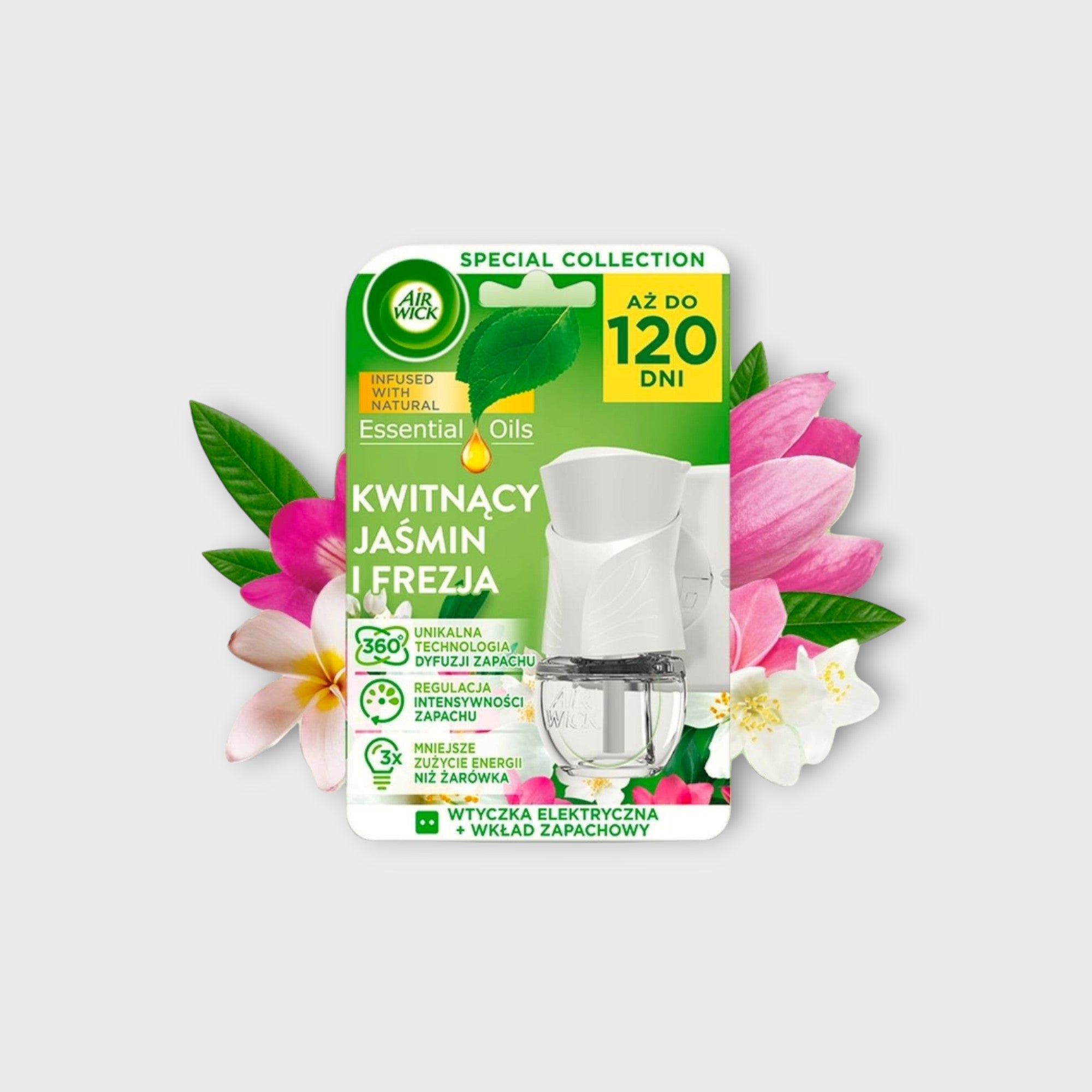 Wkład do dyfuzora elektrycznego AirWick Jasmine & Freesia 19 ml - odświeżacz powietrza