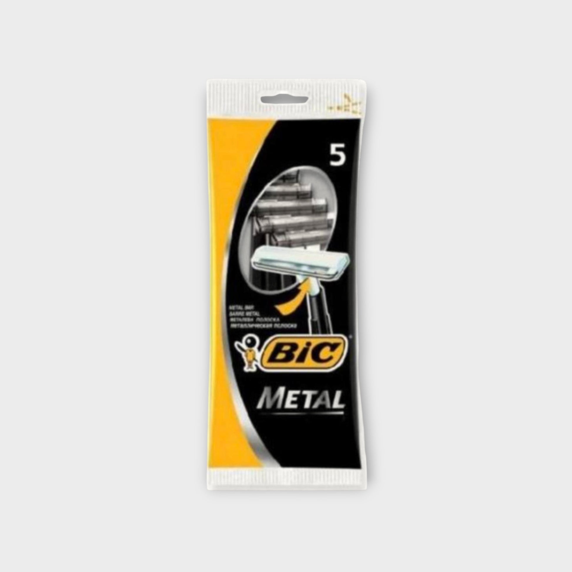 BIC Metal Maszynka do Goleni, idealna do usuwania twardego zarostu, zestaw 5 sztuk.