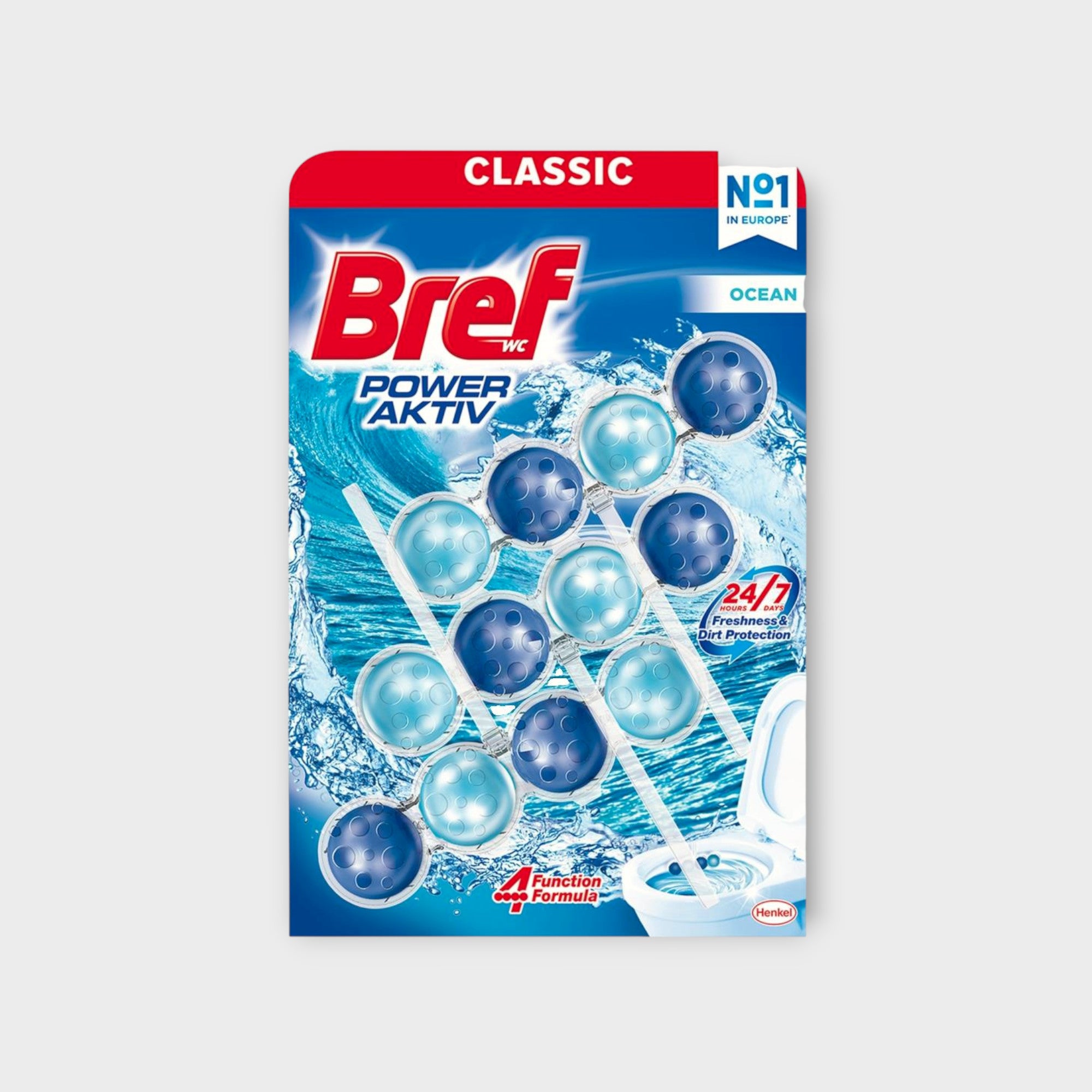 Zawieszka Do WC Bref Color, Niebieska Woda Ocean 3 Sztuki, Barwiąca