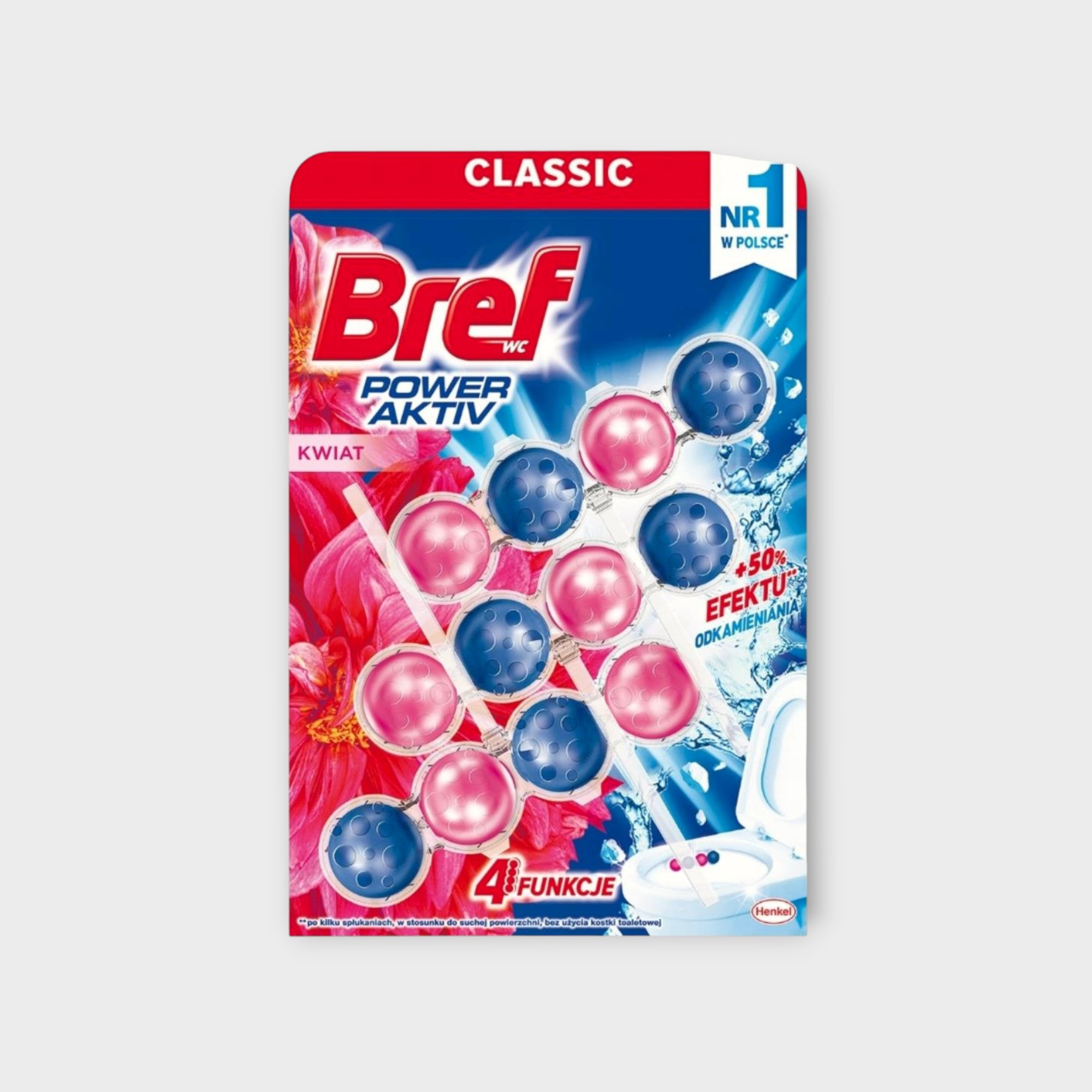 BREF POWER AKTIV FLOWER, 3x50g - zapach kwiatów, czystość toalety