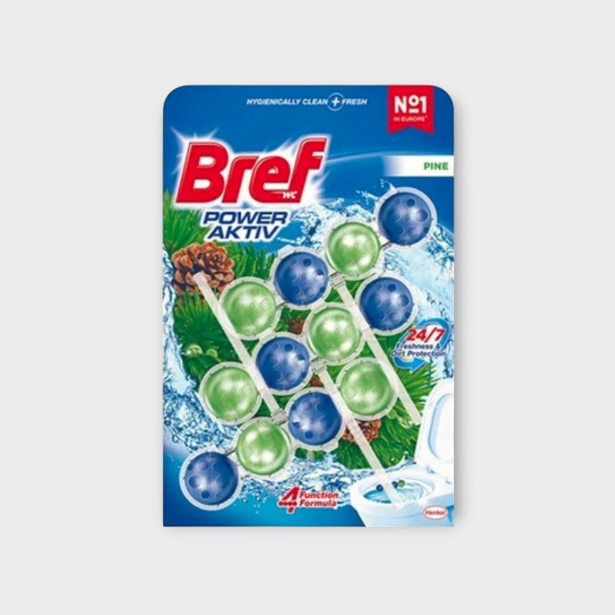 Bref WC power aktiv kulki do toalety WC sosnowy las 3 x 50 g