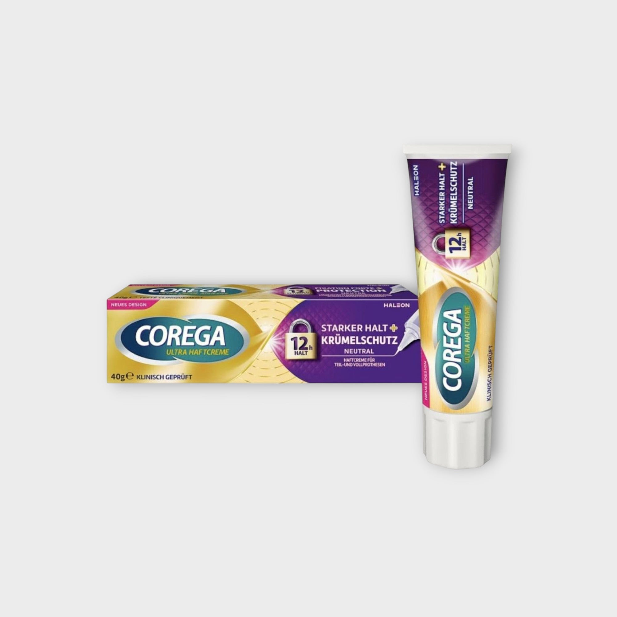 Corega Neutral Super Klej 40g, mocujący klej do protez z neutralnym zapachem