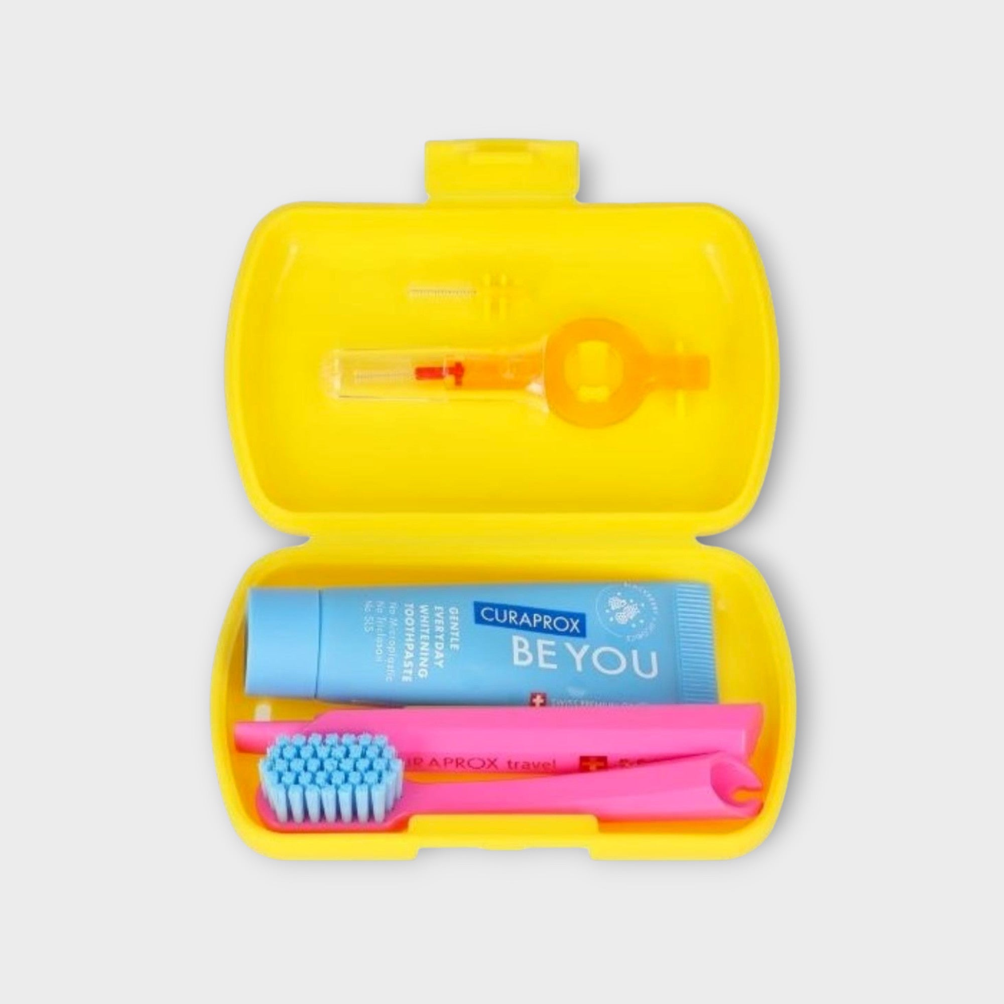 Curaprox Travel Set Żółty, Zestaw Higieniczny do Ust w Podróży