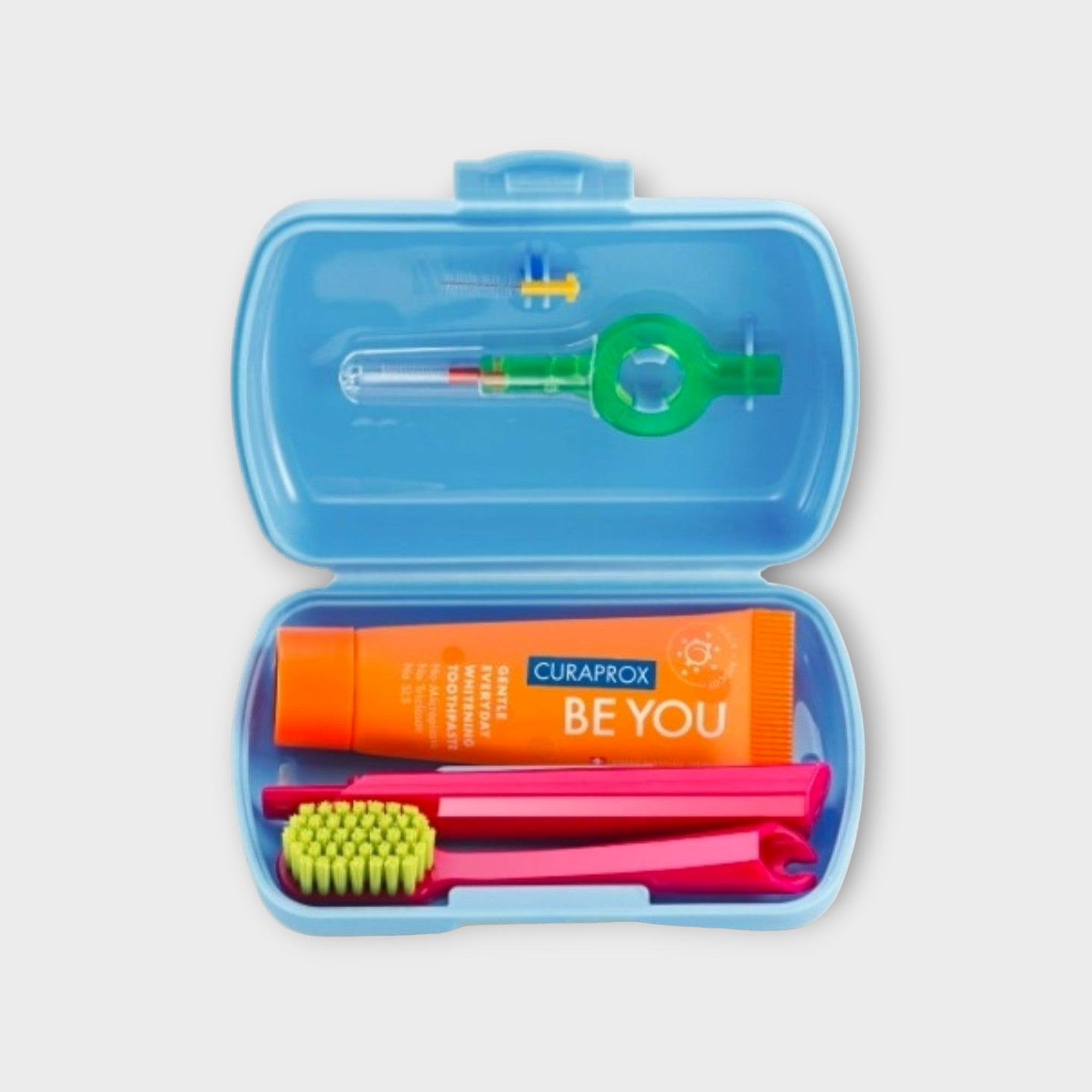 Curaprox Travel Set Niebieski, Zestaw do Higieny Jamy Ustnej w Podróży