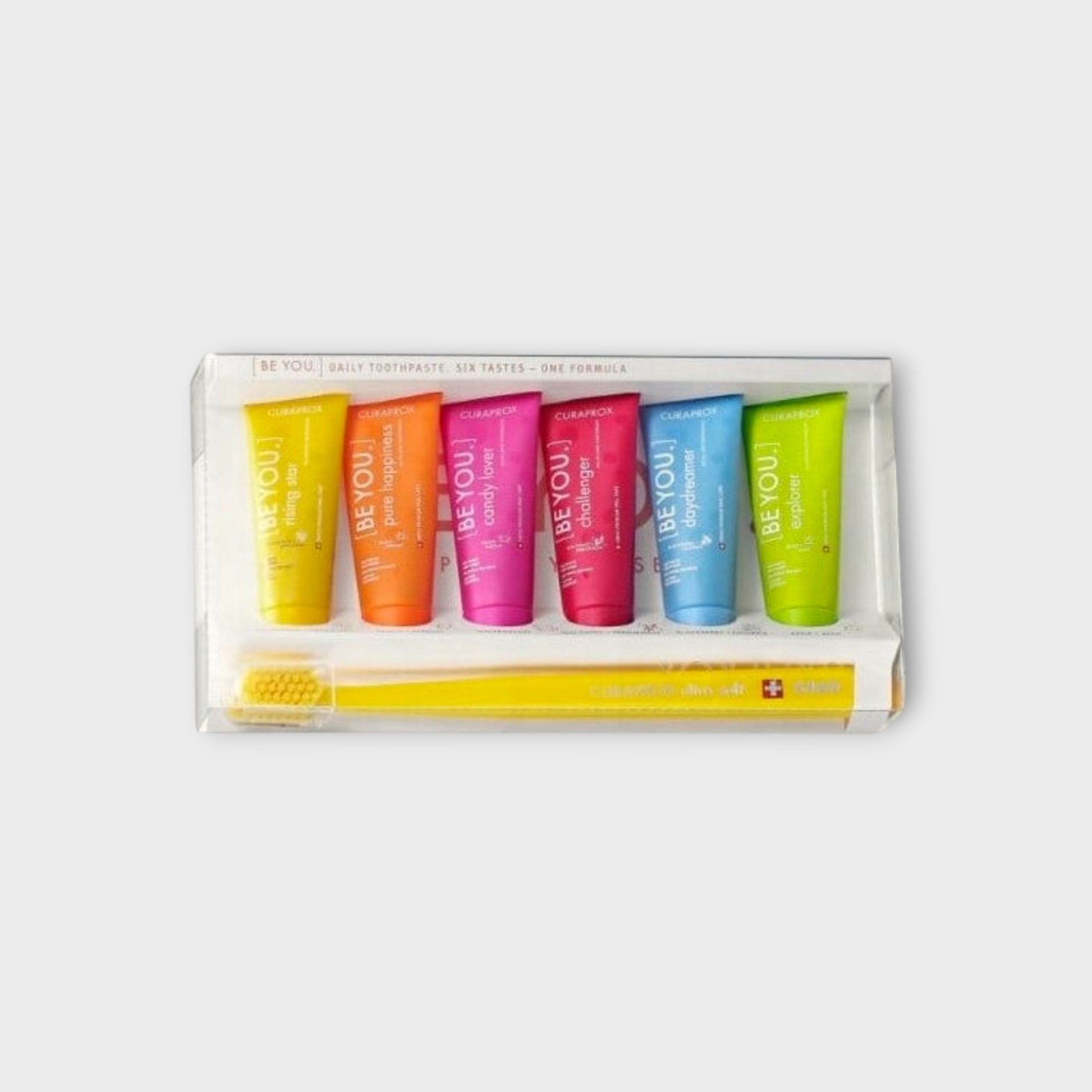 Curaprox Set BE YOU Toothpastes 6x10 ml + Toothbrush 5460 Ultra Soft - zestaw do kompleksowej higieny jamy ustnej