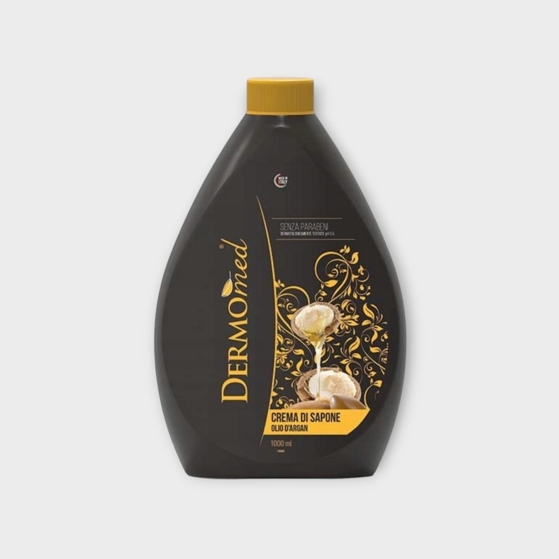 Dermomed Zapas Mydło w Płynie Argan 1 L, doskonale nawilżające i pielęgnujące skórę.