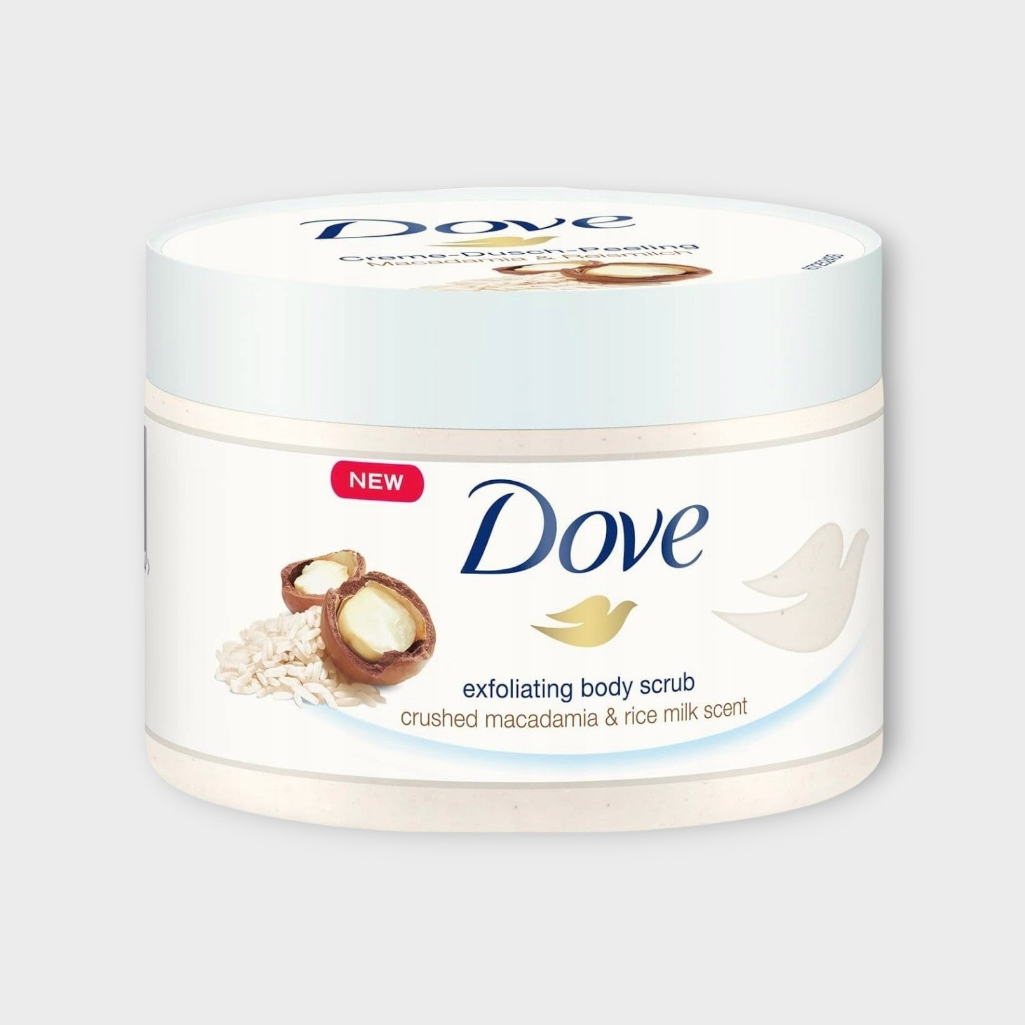 Dove Peeling Pod Prysznic Macadamia i Mleczko Ryżowe 225 ml