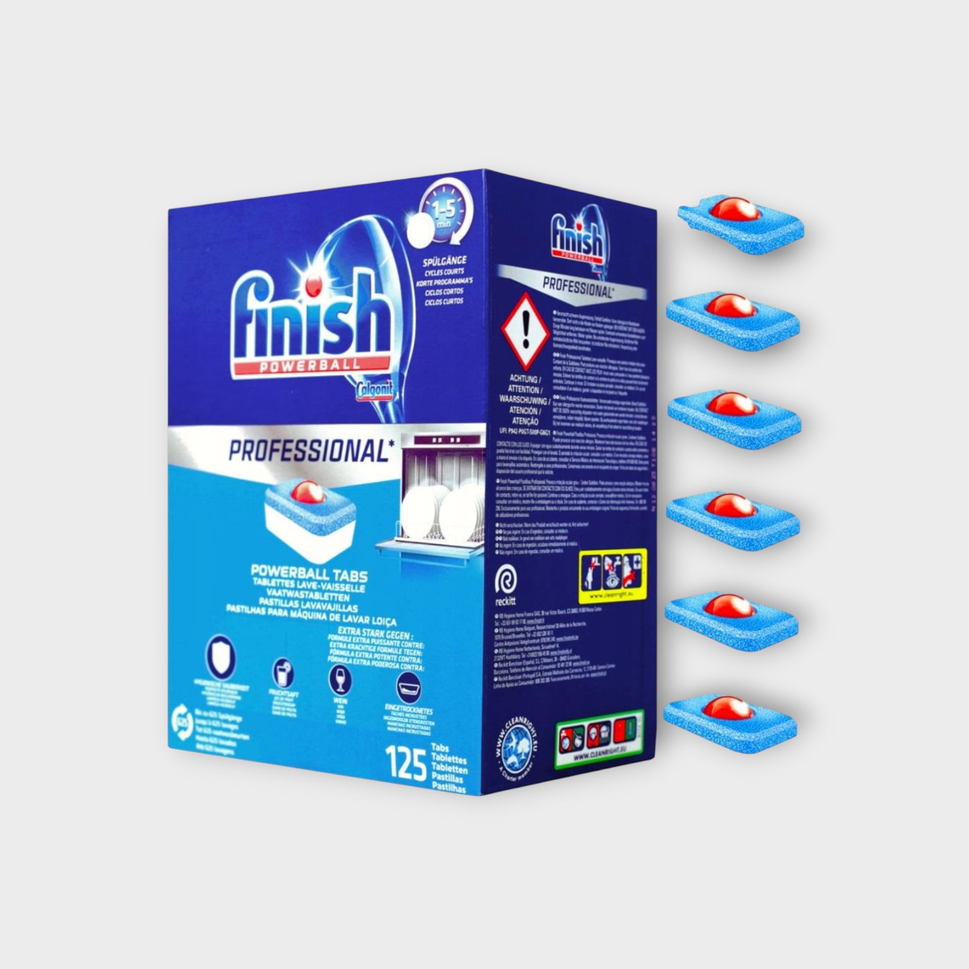 Finish Tabs Professional Powerball 125 sztuk - tabletki do zmywarki z intensywnym działaniem