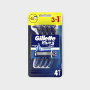 gillette blue iii comfort, zestaw maszynek do golenia 4 szt