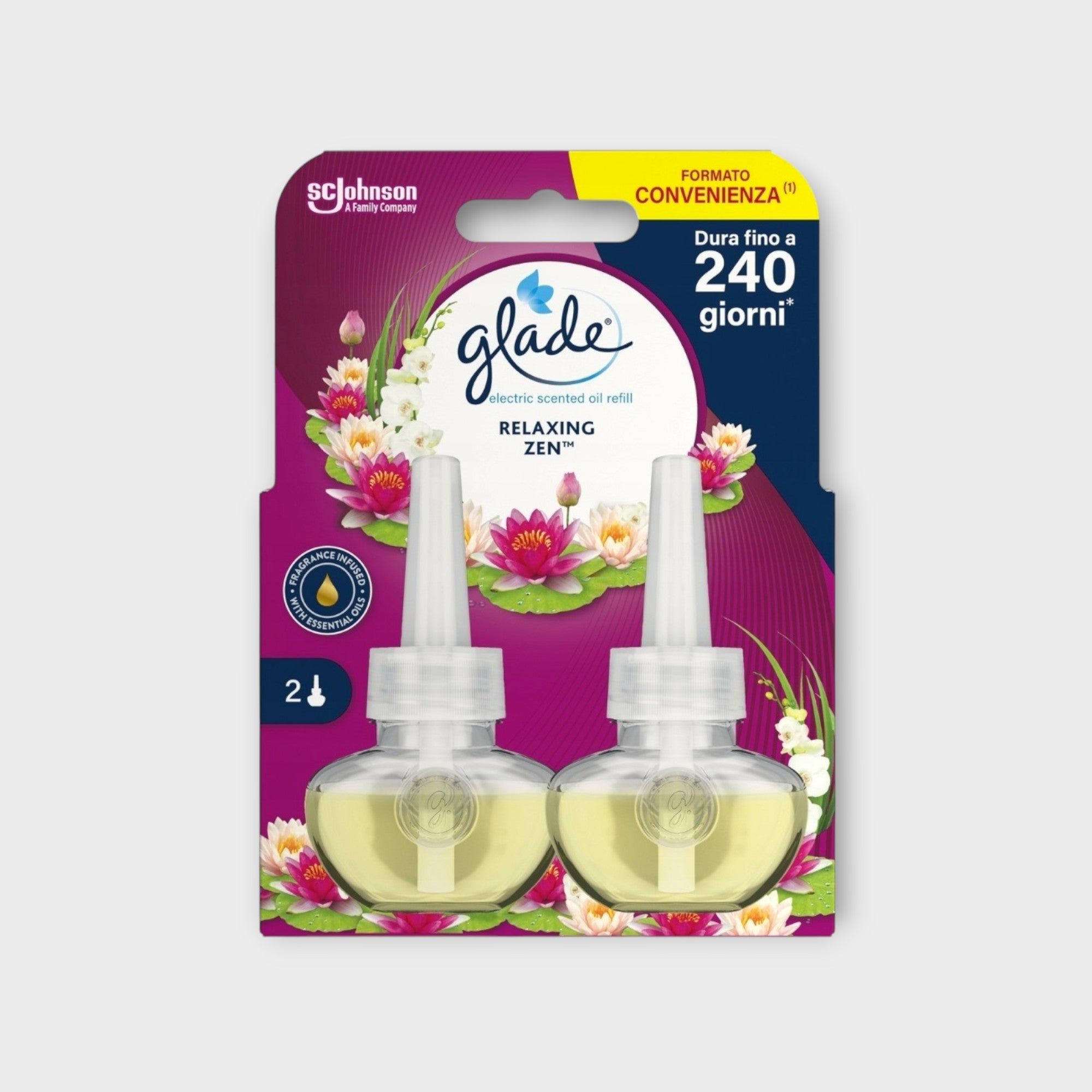 Wkład do odświeżacza elektrycznego Glade Relaxing Zen podwójny zapas