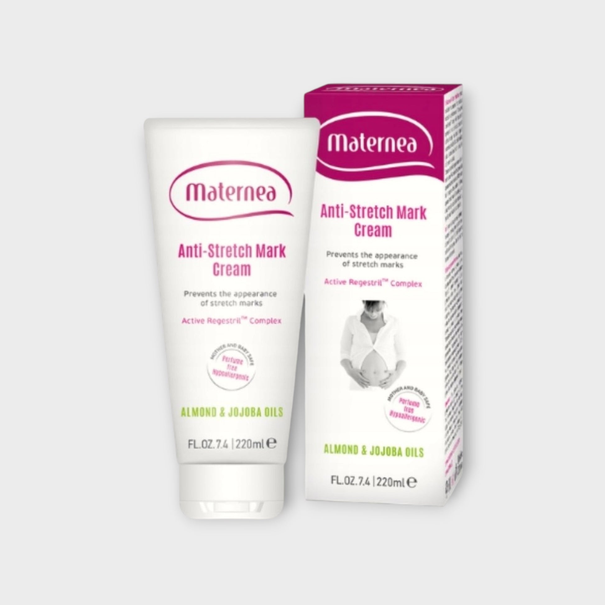Krem na rozstępy w ciąży Maternea 220 ml opakowanie produktu