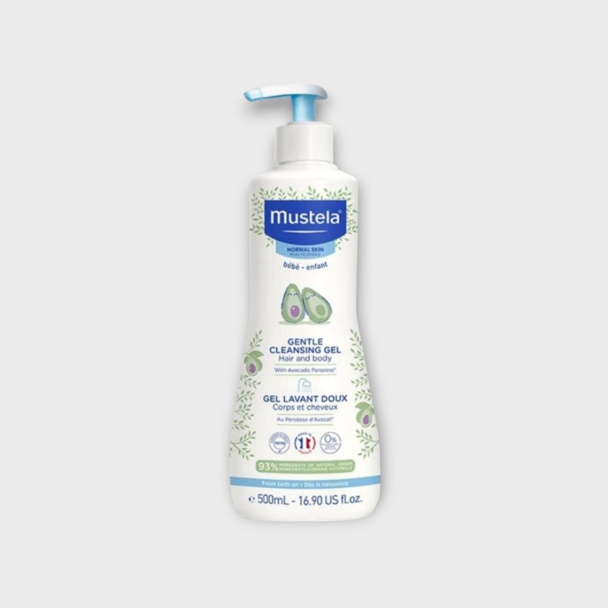 Mustela Bébé Delikatny Żel do Mycia 500 ml dla Dzieci, Zestaw 2x