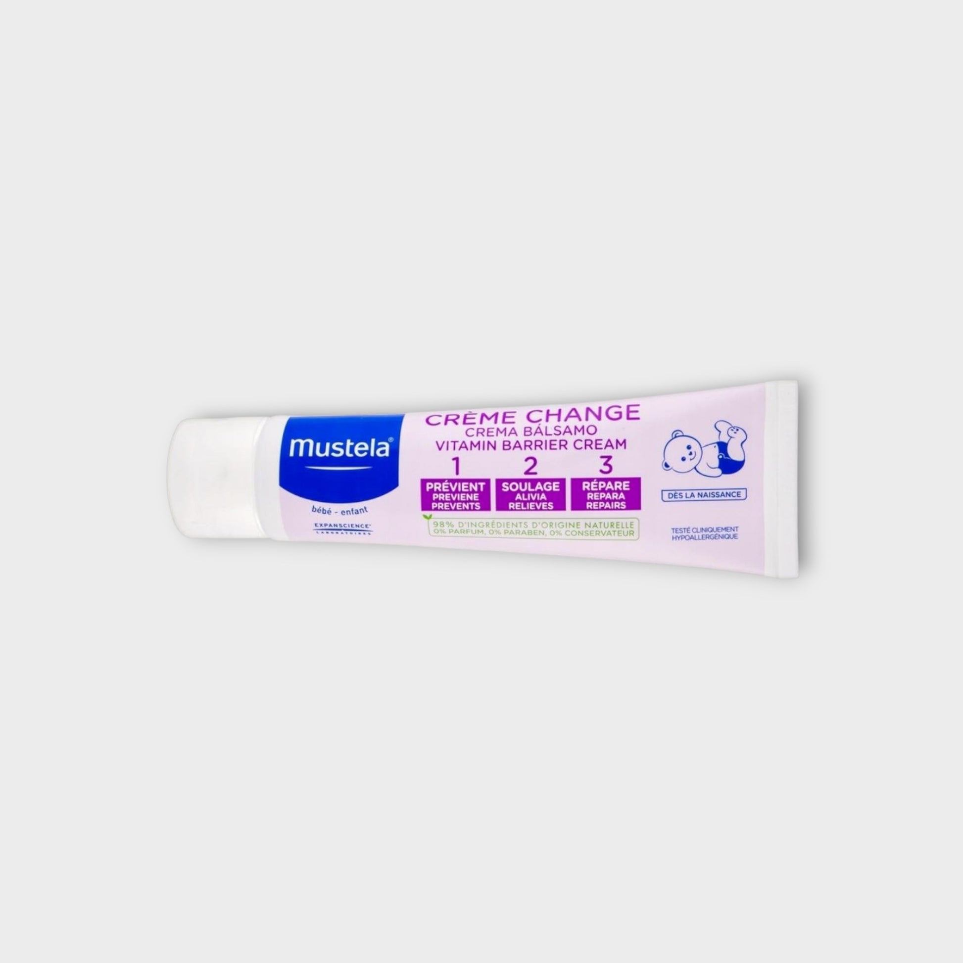 Mustela Barrier Change Cream 1 2 3, 100ml, ochrona przed odparzeniami