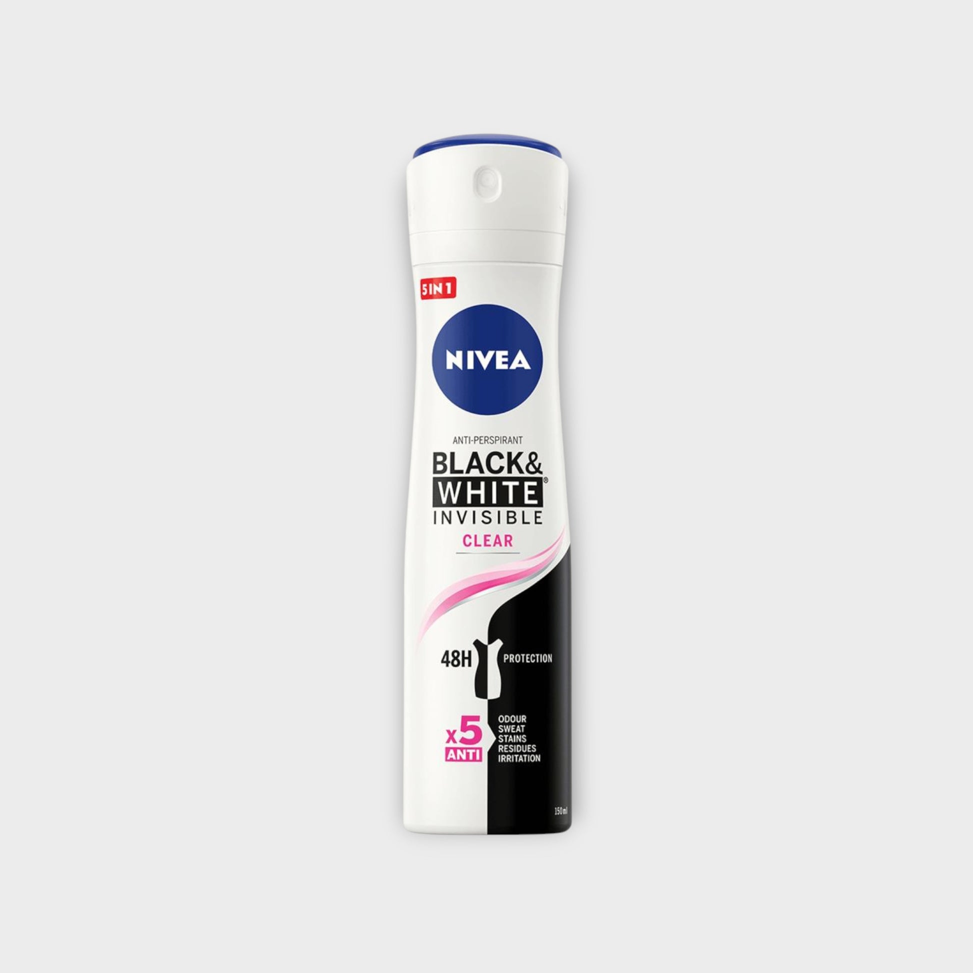 Nivea Women Deo Black & White Invisible Spray 150 ml - dezodorant w sprayu, chroni przed plamami