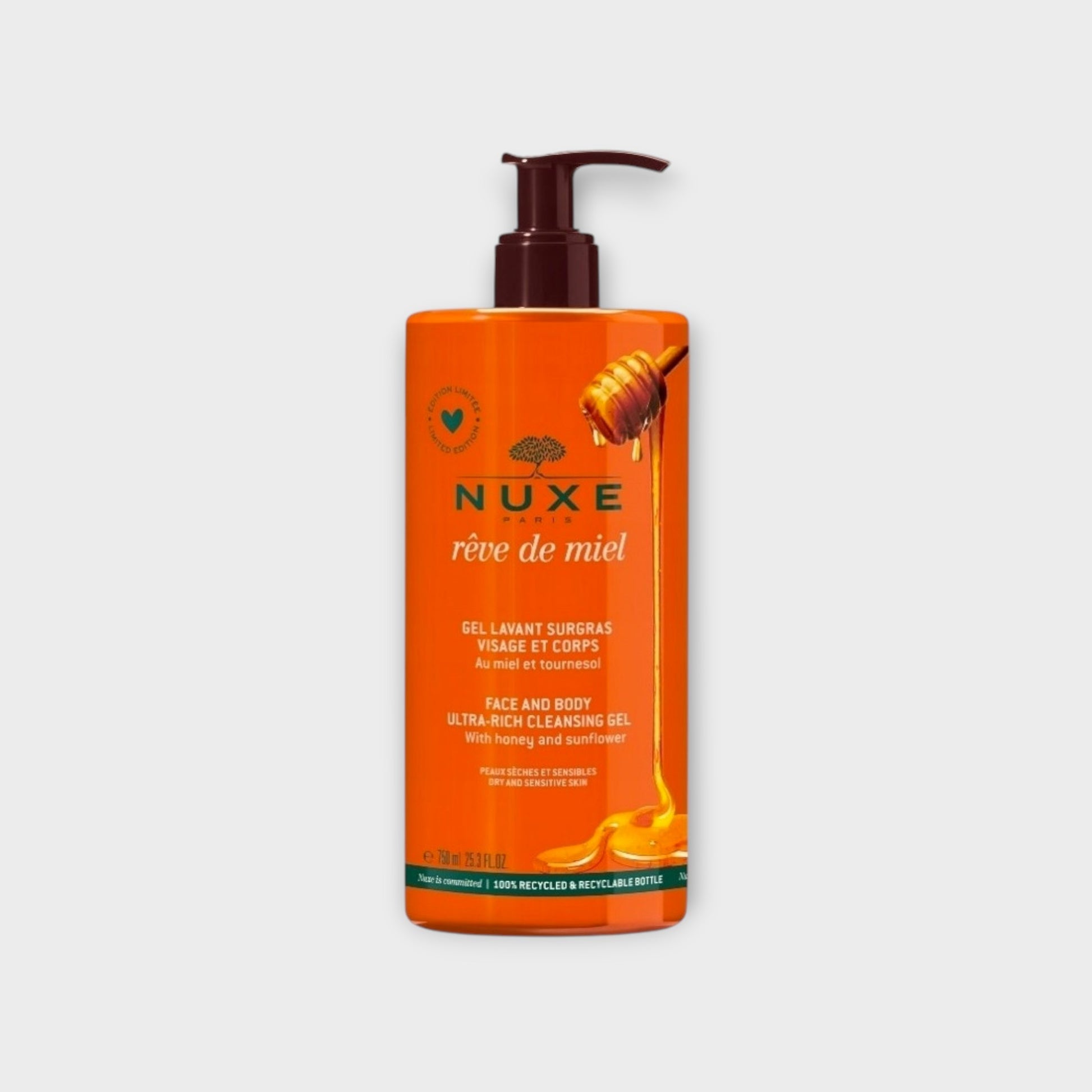 NUXE Reve de Miel ultrabogaty żel do mycia twarzy i ciała 750 ml