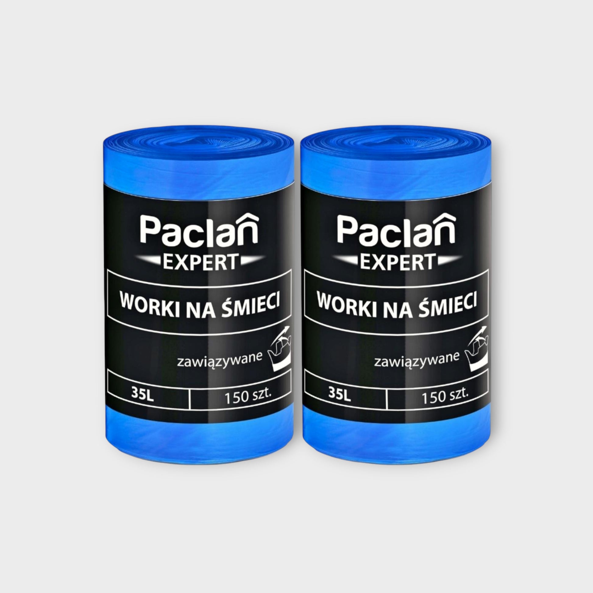 Worki na śmieci Paclan Expert 35 L, 150 sztuk, wytrzymałe i funkcjonalne