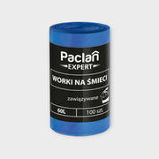Worki Na Śmieci Paclan Expert Zawiązywane 60L 100 Sztuk - Mocne worki na odpady