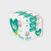 Pampers Sensitive Chusteczki Nawilżane dla Dzieci 12 x 52 Sztuki - Pielęgnacja Wrażliwej Skóry