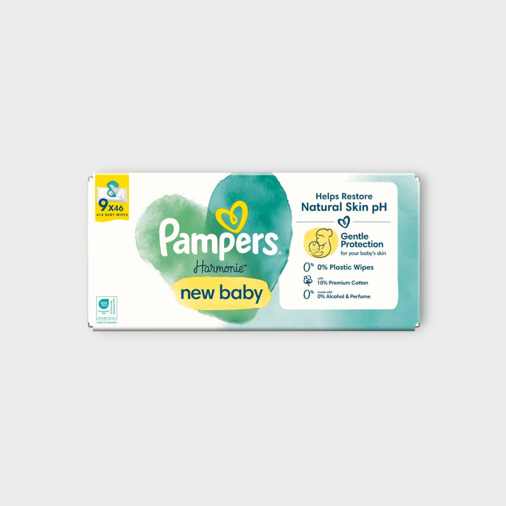 pampers harmonie chusteczki nawilżane dla niemowląt 9x46 szt
