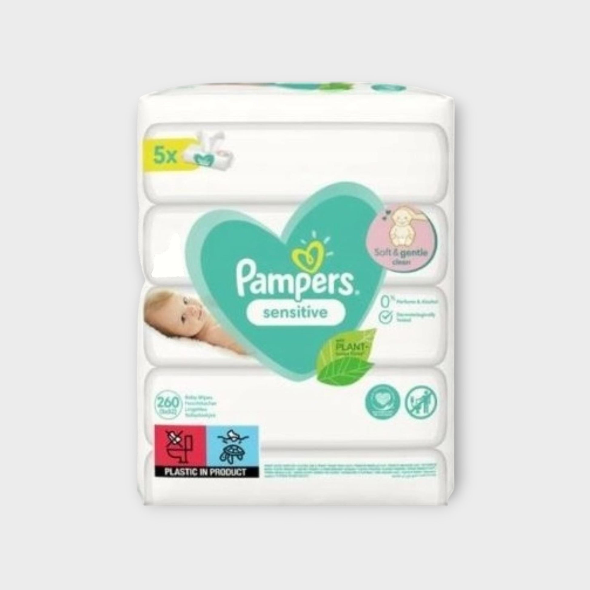 Pampers Sensitive Chusteczki Nawilżane 5 x 52 Szt