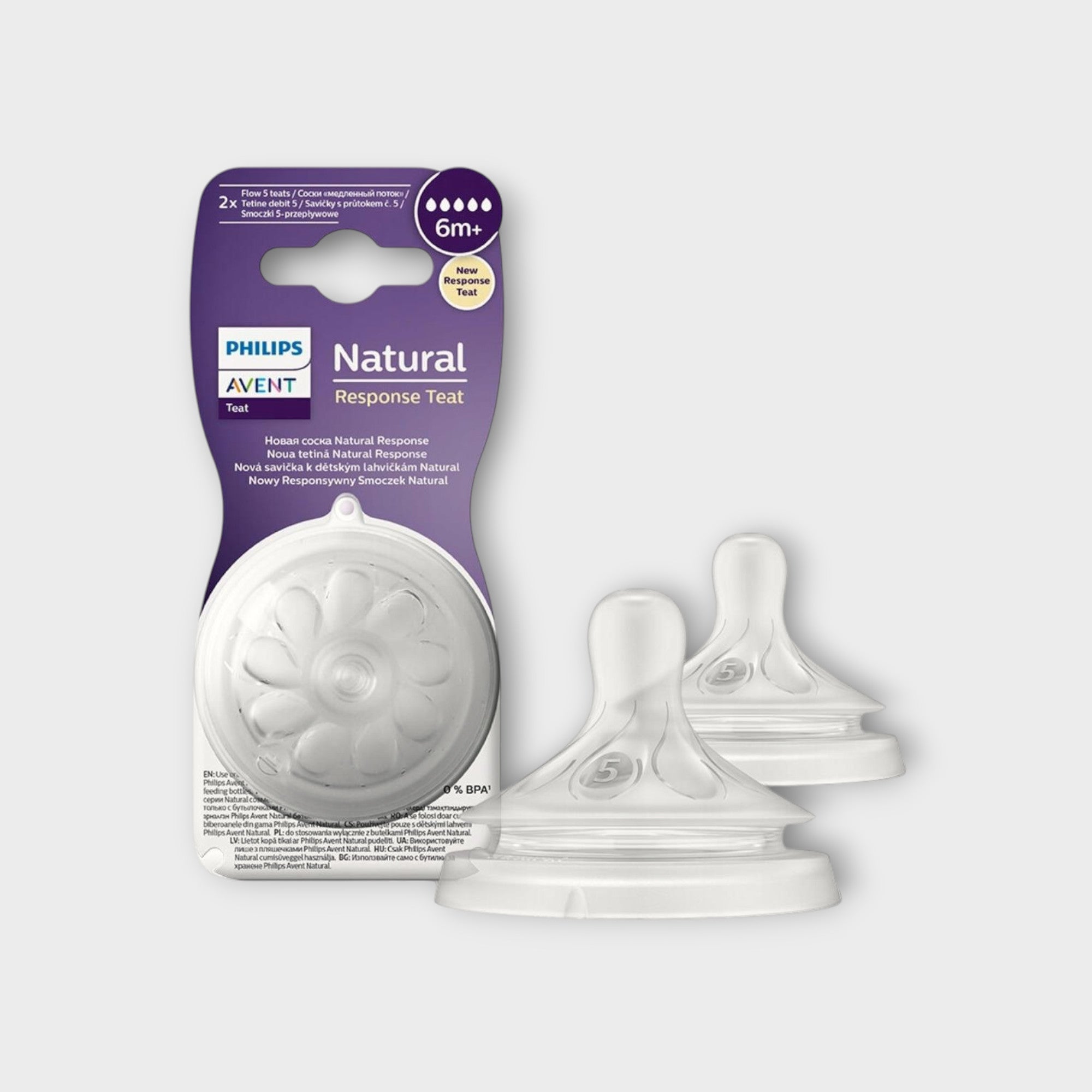 Philips Avent Natural Response Nipple 6M+ - Smoczek do karmienia, 2 sztuki