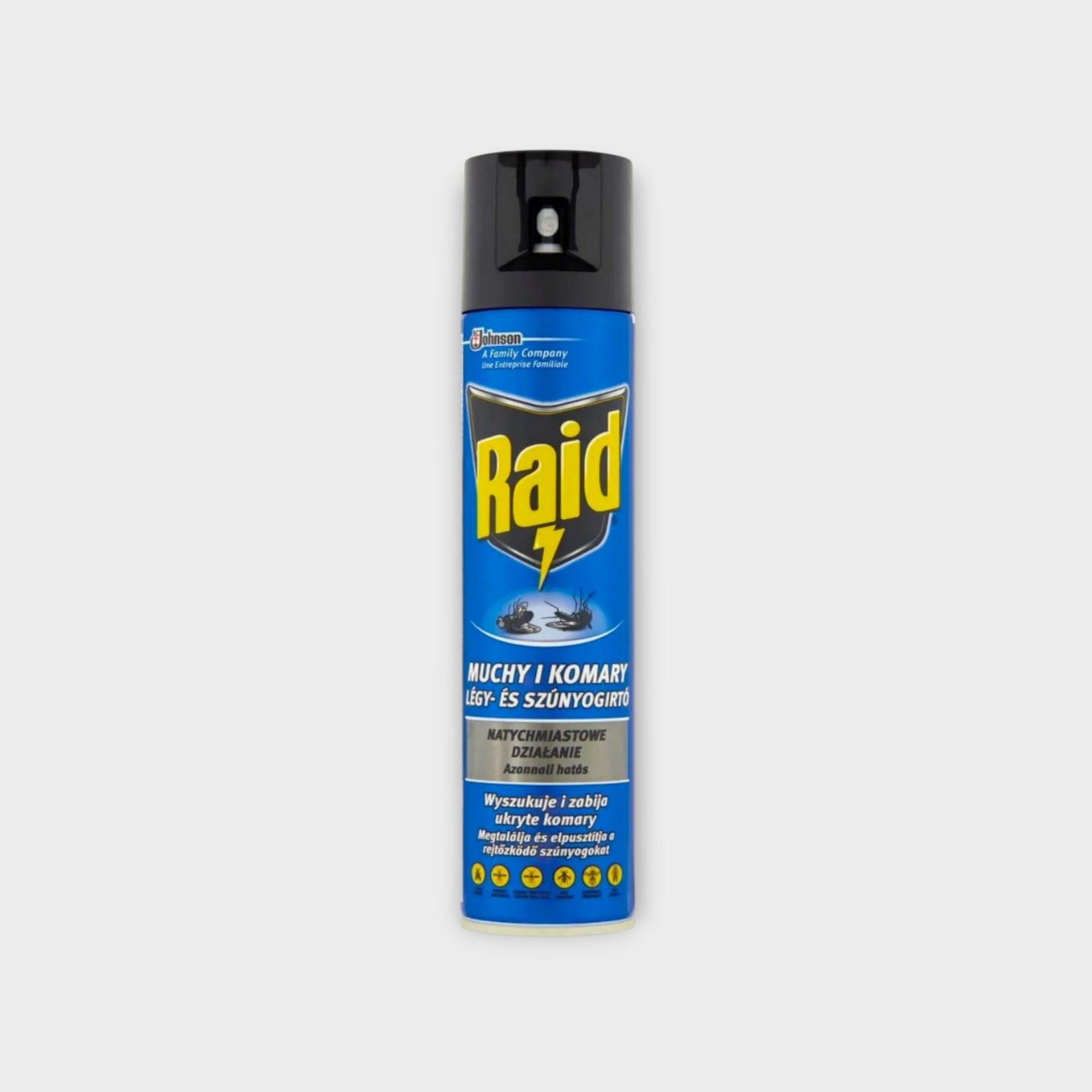 Raid spray przeciw owadom latającym 400 ml - skuteczna ochrona przed komarami i muchami