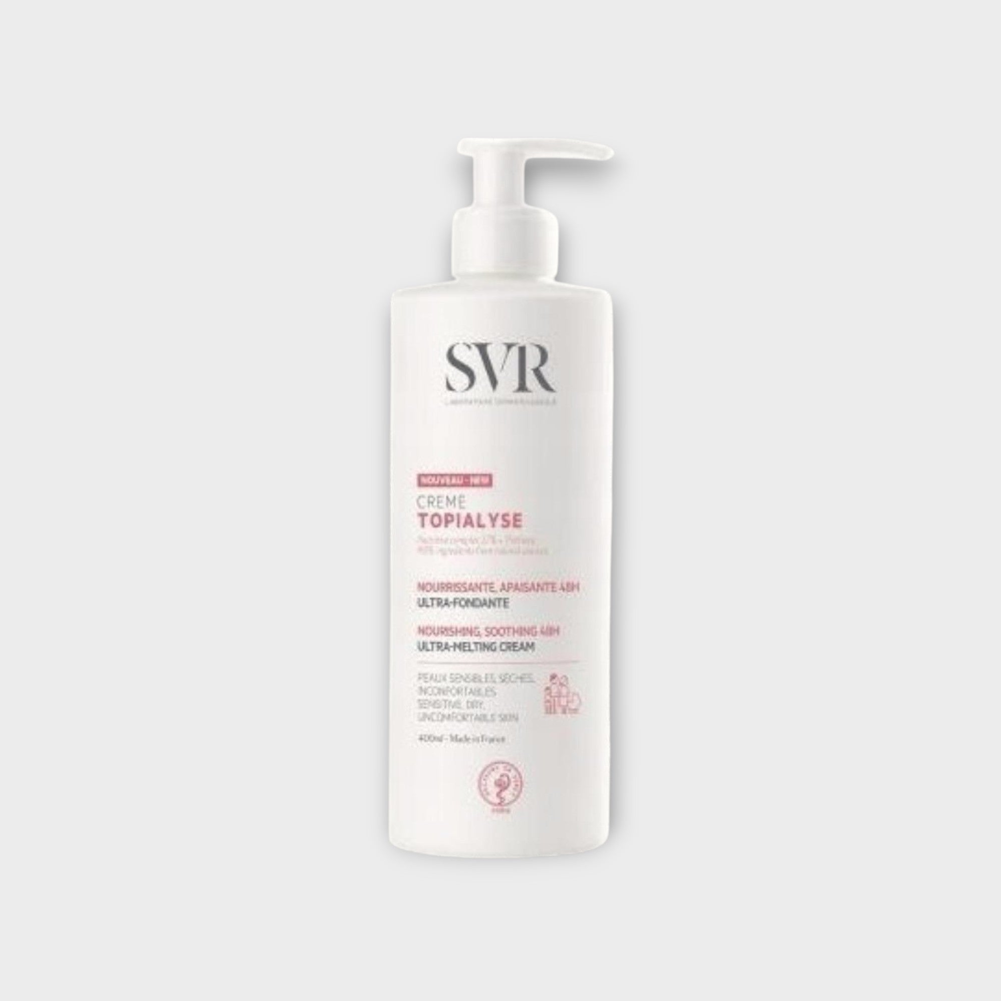 SVR topialyse krem, 48h nawilżenie, do skóry wrażliwej, 400ml