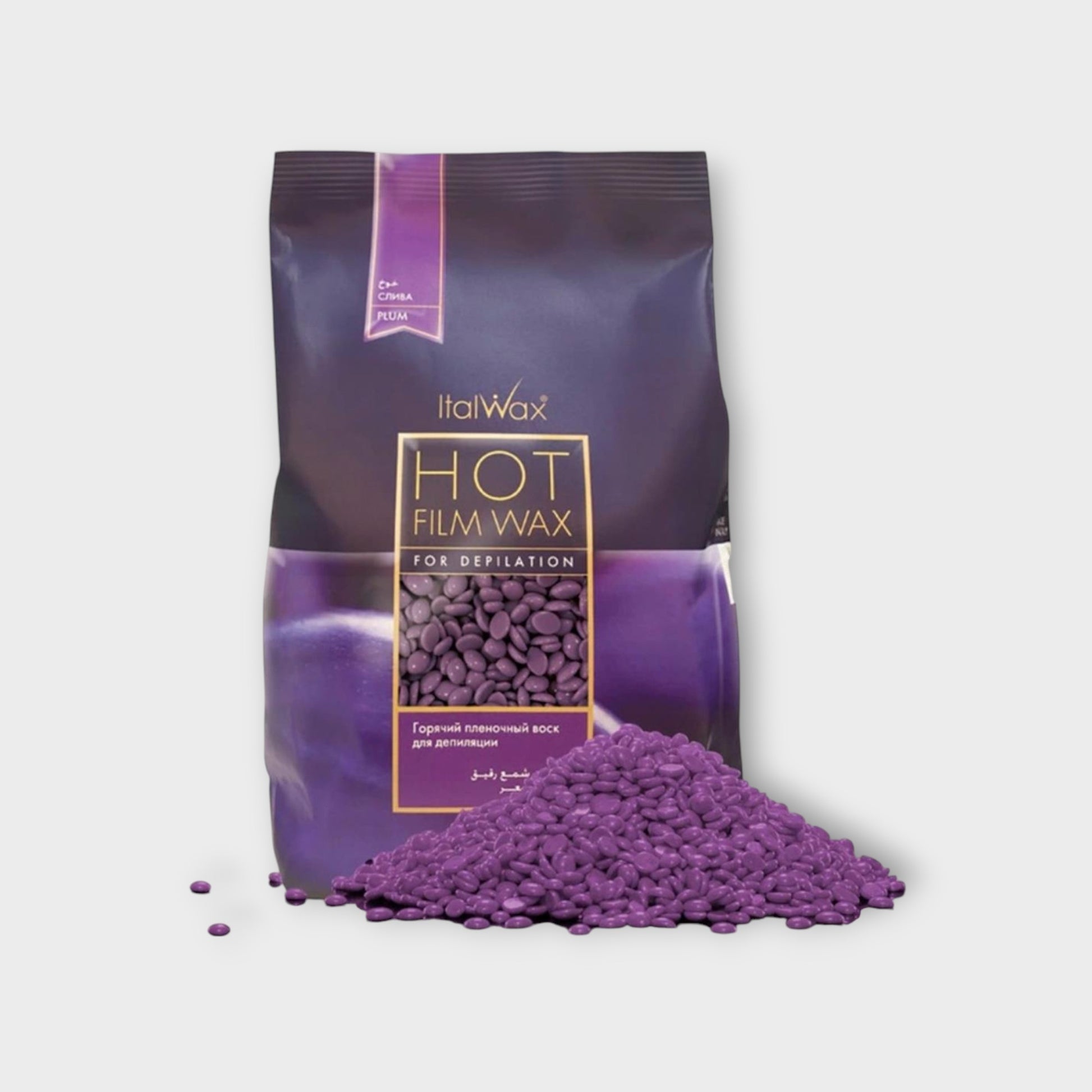 Wosk do depilacji ItalWax 1 kg, dropsy o zapachu śliwki