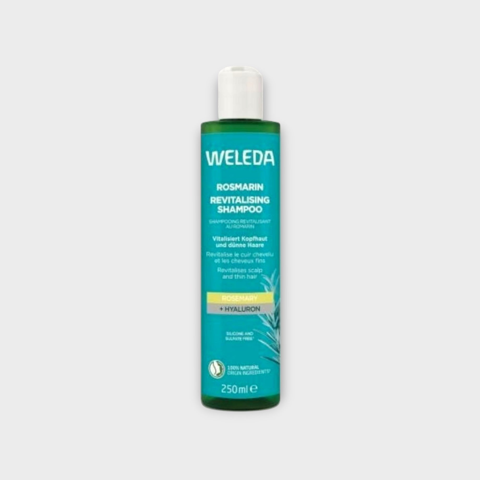 Szampon Weleda Rosemary+Hyaluron 250ml, rewitalizacja włosów